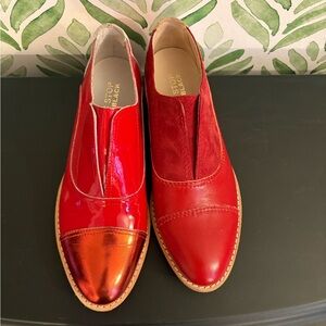 All Black Bus Stop Mismatch Style Leather Oxford Flats- Size 37/7